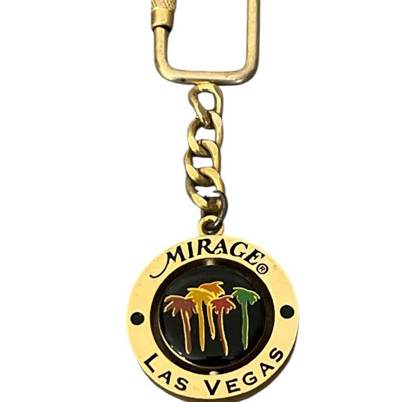 VTG Mirage Hotel Casino Las Vegas Gold Tone Metal Collectible Keychain - Picture 5 of 8